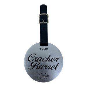 1998 Vintage Cracker Barrel Henkel Promotional Round Golf Luggage Tag 5.5"